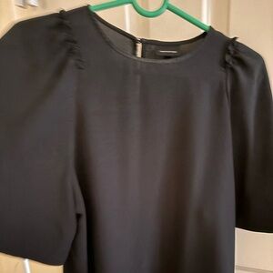 White House Black Market Black Puff Sleeve Blouse